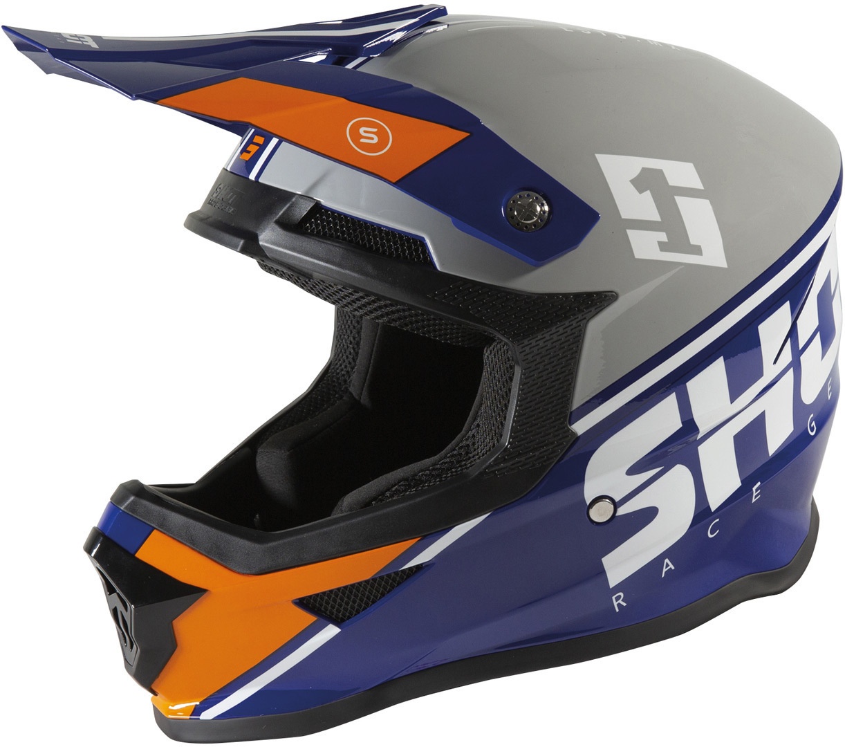 Shot Furious Spirit Motorcross Helm, grijs-blauw, S
