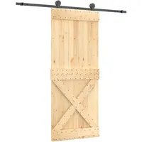 vidaXL Schiebetür mit Beschlag 85x210 cm Massivholz Kiefer
