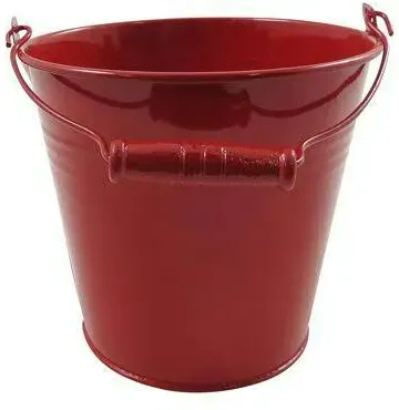 Eimer Zink D14H12cm Holzgriff rot