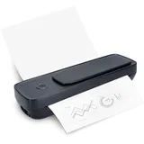 Ejoyous Mobiler Drucker, A4 Thermodrucker Bluetooth Mini Drucker Kabelloser für Unterwegs Reisedrucker für Büro Zuhause (Black)