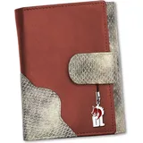 Drachenleder Portemonnaie Damen rot grau