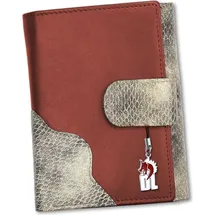 Drachenleder Portemonnaie Damen rot grau