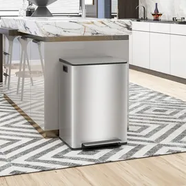Homcom Mülltrennsystem 47,7 l Silber