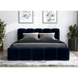 mebloland Polsterbett SONIC -OM 140 x 200 mit Bettkasten. Farbe: Blau - Blau