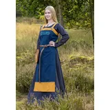 Battle Merchant Kostüm Wikinger Trägerkleid / Schürzenkleid Hilja mit Stickerei, blau, Gr. S