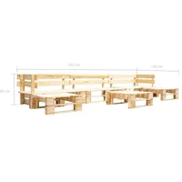 vidaXL 6-tlg. Paletten-Lounge-Set Holz Natur