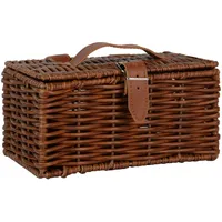 UNUS Fahrradkorb vorne in Weidenoptik braun, 11x22x13 cm, mit Schnalle und Henkel, wetterfest, langlebig, ideal für Citybike, Damenrad & Fahrradtouren