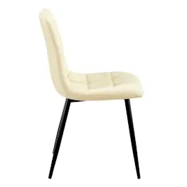 CLP 4er Set Esszimmerstuhl Antibes Kunstleder I Gesteppter Polsterstuhl I Küchenstuhl Mit Bodenschonern