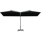 vidaXL Doppel-Sonnenschirm mit Stahl-Mast 600x300 cm Schwarz