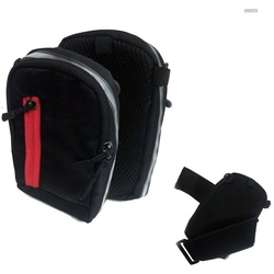 K-S-Trade Kameratasche für Sony FDR-X 3000 R, Fototasche Kameratasche Gürteltasche Schutz Hülle Case bag grau|schwarz