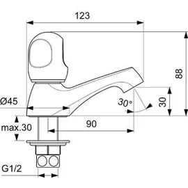 Ideal Standard Alpha Standventil chrom B1840AA
