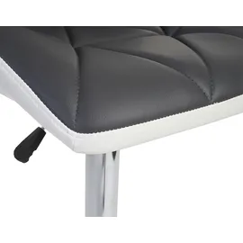 Mendler 2er-Set Barhocker höhenverstellbar Kunstleder  grau