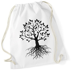 Autiga Turnbeutel Hipster Turnbeutel Lebensbaum Tree of Life Baum des Lebens Geschenk Gymsac Autiga® weiß