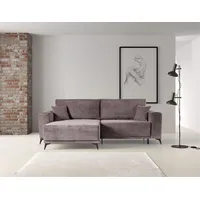 WERK2 Ecksofa »Scandic L-Form«, Moderne Eckcouch in Cord, Sofa mit Schlaffunktion & Bettkasten, rosa