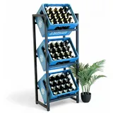 DanDiBo Ambiente DanDiBo Getränkekistenregal 3 Kisten Schmal Metall Stehend 96599 Kistenregal Getränkekistenhalter 47 cm Getränkeregal