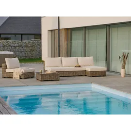 Beliani Lounge Set 4-tlg. Grau/Weiß