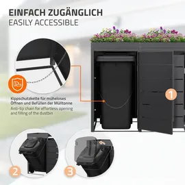 ML-Design Mülltonnenbox 196 x 80 x 124 cm anthrazit