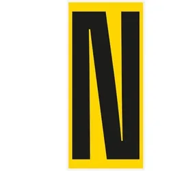 Buchstabe N, für den Boden, gelb/schwarz, Kunststoff, 180x400mm, 3/VE