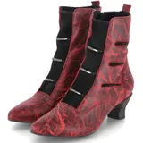 SIMEN Damen Stiefeletten Rot Glattleder marmoriert Größe: 39 - 39
