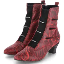 SIMEN Damen Stiefeletten Rot Glattleder marmoriert Größe: 39 - 39