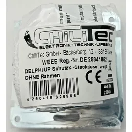 ChiliTec Schuko-Steckdose Unterputz Weiß