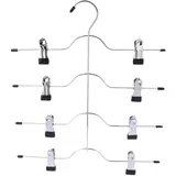 COLUDOR Multifunktionaler Hosenbügel, 4-lagig, mit 8 Clips, platzsparend.