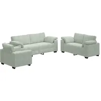 VidaXL 3-tlg. Sofagarnitur mit Kissen Hellgrau Samt