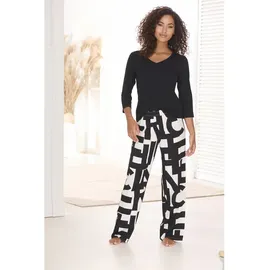 French Connection Pyjamahose Damen schwarz-weiß-gemustert Gr.42