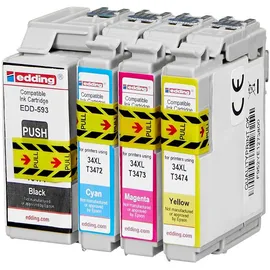 edding kompatibel zu Epson 34XL schwarz + 34 CMY