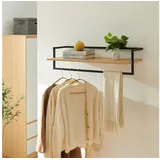 [en.casa] Wandgarderobe Evje 80 x 30 x 20 cm Schwarz