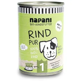 Napani Bio-Dosenfutter für Hunde, Rind pur 400 g