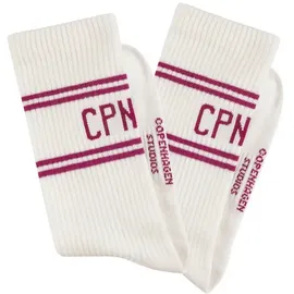 Copenhagen Studios Langsocken 2er Pack cream/weiß mit Beere 43-46