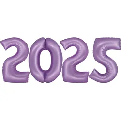 Folienballon Zahl 2025 lavendel Silvester XL Ballon