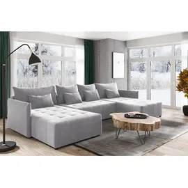 silape Sofnet Wohnlandschaft Grau, Textil, 7-Sitzer, U-Form,Rechteckig, 365x80x180 cm, Wohnzimmer, Sofas & Couches, Wohnlandschaften, Wohnlandschaften in U-Form