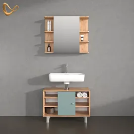 livinity® Fucino 2-tlg. Grün/Eiche