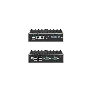 HSIPC Celeron N2840 X86 Thin Client, Mini PC, Nano PC, Cheap PC with 4G RAM 64G SSD Dual RJ45 Port Dual COM RS485 VGA HDMI 6 USB