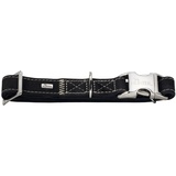 Hunter HUNTING ALU-STRONG Hundehalsung, Hundehalsband, Aluminium Steckverschluss, Leder, robust, weich, XL, schwarz