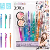 Create It! Tattoo Gelstifte 6er-Pack + 2 Schablonen