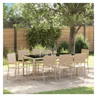 vidaXL Garten Essgruppe 9-tlg. Beige