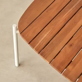 Tikamoon Garten-Couchtisch aus massivem Akazienholz und Metall Luca