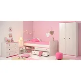 Parisot Kinderzimmer Smoozy 4-tlg., - Kiefer weiß (weiß mit kieferstruktur), Schlafzimmermöbel-Sets