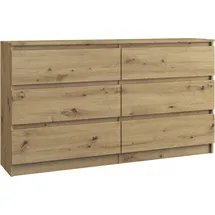 roe furniture Kommode mit 6 Schubladen 138 x 77 x 77 cm Braun