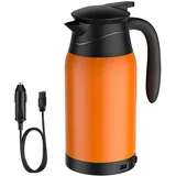 Lotvic Wasserkocher Auto 1000ml, 12V Auto Wasserkocher Edelstahl, Wasserkocher Auto Zigarettenanzünder, Tragbarer Reise Teekanne Auto Kettle, für Heißwasser Kaffee Tee, Milch