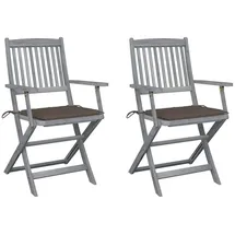 vidaXL Gartenstuhl 61 x 57 x 88 cm braun 2 St.