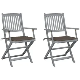 vidaXL Gartenstuhl 61 x 57 x 88 cm braun 2 St.