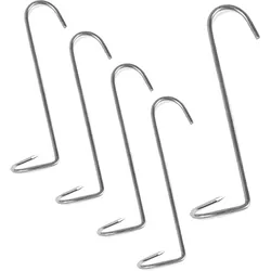 Schraubenhaken zum Räuchern 5er Set - Edelstahl - 12cm - gedreht HW-02