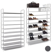 Relaxdays 2 x Schuhregal für 50 Paar Schuhe, grau