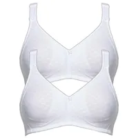 SUSA Bügelloser BH SUSA "2er Pack BH ohne Bügel Topsy Plus", Damen, Gr. 80, Cup C, weiß (weiß weiß), Obermaterial: 40% Baumwolle CO. 30% Polyamid PA. 30% Elasthan EL., BHs