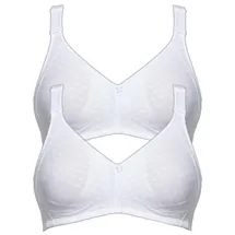 SUSA Bügelloser BH SUSA "2er Pack BH ohne Bügel Topsy Plus", Damen, Gr. 80, Cup C, weiß (weiß weiß), Obermaterial: 40% Baumwolle CO. 30% Polyamid PA. 30% Elasthan EL., BHs