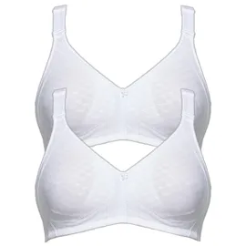 SUSA Bügelloser BH SUSA "2er Pack BH ohne Bügel Topsy Plus", Damen, Gr. 80, Cup C, weiß (weiß weiß), Obermaterial: 40% Baumwolle CO. 30% Polyamid PA. 30% Elasthan EL., BHs